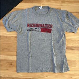 Russell Athletic Gray Short Sleeve Tee - Razorbacks